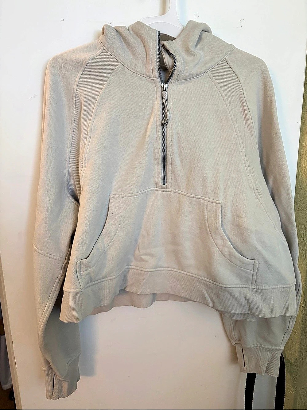 Lululemon Scuba Oversized Half-Zip Hoodie Beige
